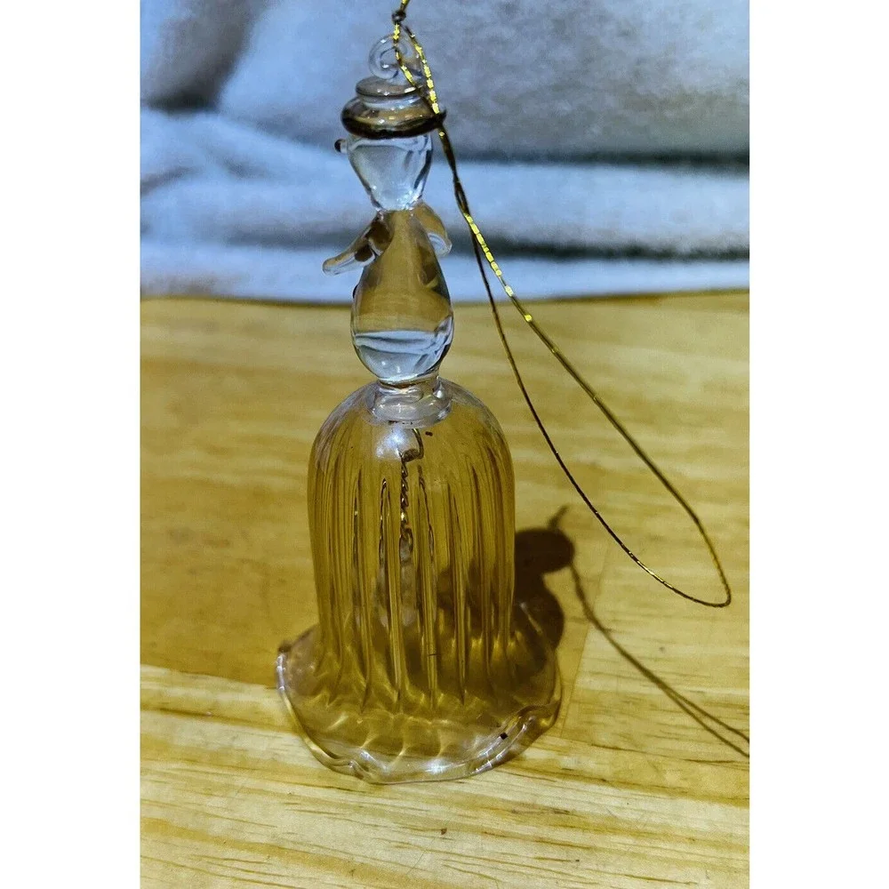 Bundle of 3 Clear Glass Ornaments Christmas Tree-VTG Snowman Bell-Beads‎ Ball